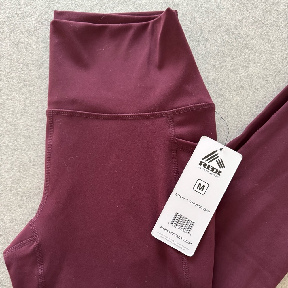 RBX Maroon High-Waist Leggings - Picture 2 of 7